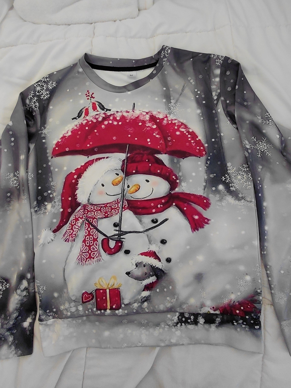 Red Snowman Holiday Graphic Sweater - Unisex